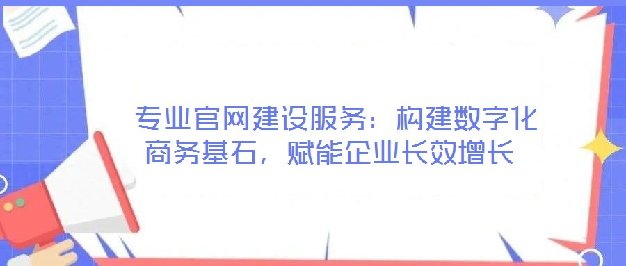  專業(yè)官網(wǎng)建設(shè)服務(wù)：構(gòu)建數(shù)字化商務(wù)基石，賦能企業(yè)長效增長
